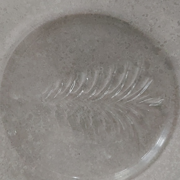 2 Indiana Glass Holiday Gold Trim Salad Plates 8 Clear Christmas Tree Star - Picture 2 of 3